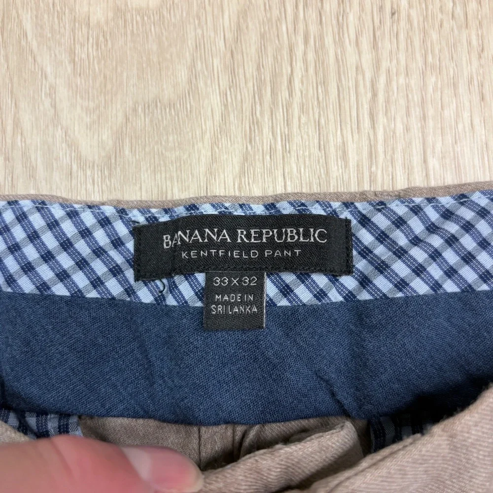 Banana Republic Kentfield Pant Mens 33x32 Tan Brown Cotton Straight Leg Chino